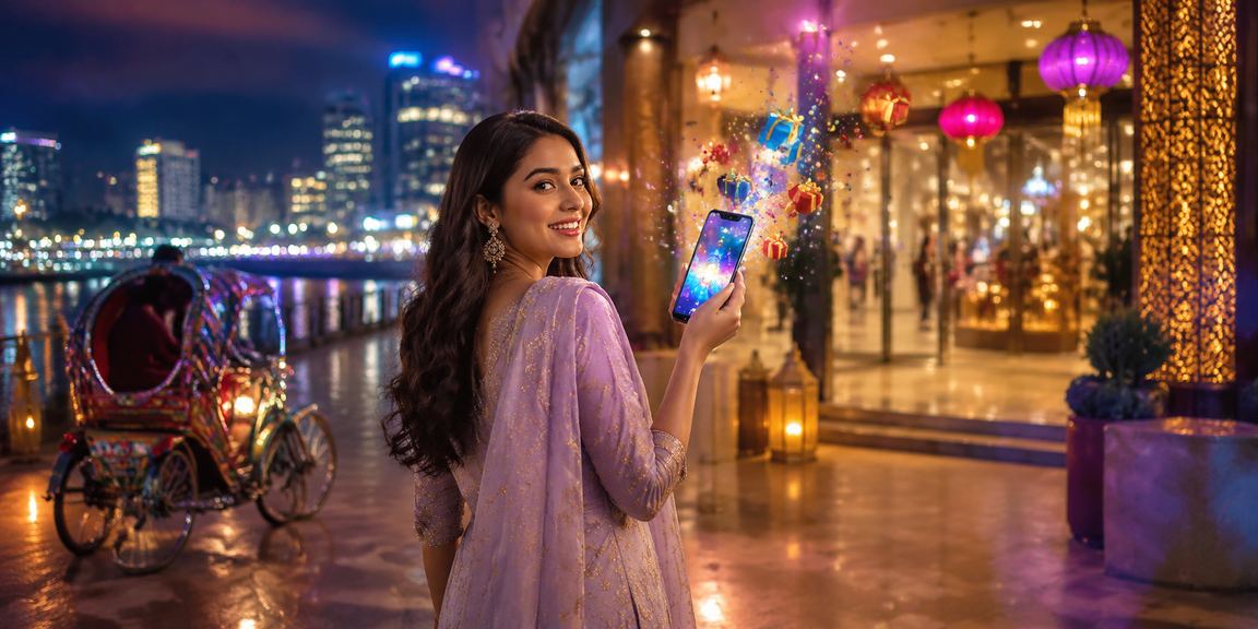 A user in Dhaka enjoying xbajee777 casino app promotions during Eid celebrations